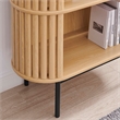 Scranton & Co 3-Tier Wood Display Cabinet with Metal Legs in Oak