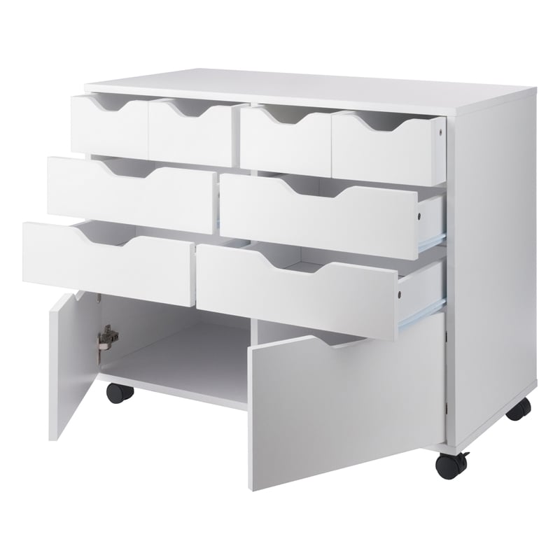 Scranton & Co 4-Drawer Mobile Storage Cabinet in Crisp White