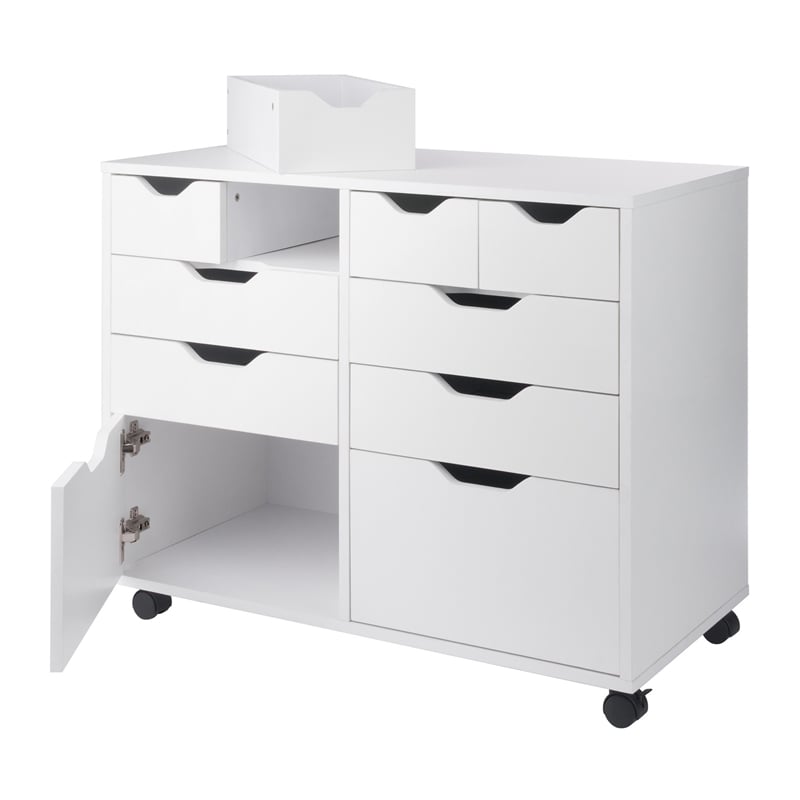 Scranton & Co 4-Drawer Mobile Storage Cabinet in Crisp White