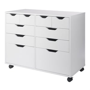 Scranton & Co 4-Drawer Mobile Storage Cabinet in Crisp White
