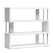 Scranton & Co 3 Shelf Engineered Wood Bookcase in White with Chrome Accents