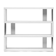 Scranton & Co 3 Shelf Engineered Wood Bookcase in White with Chrome Accents