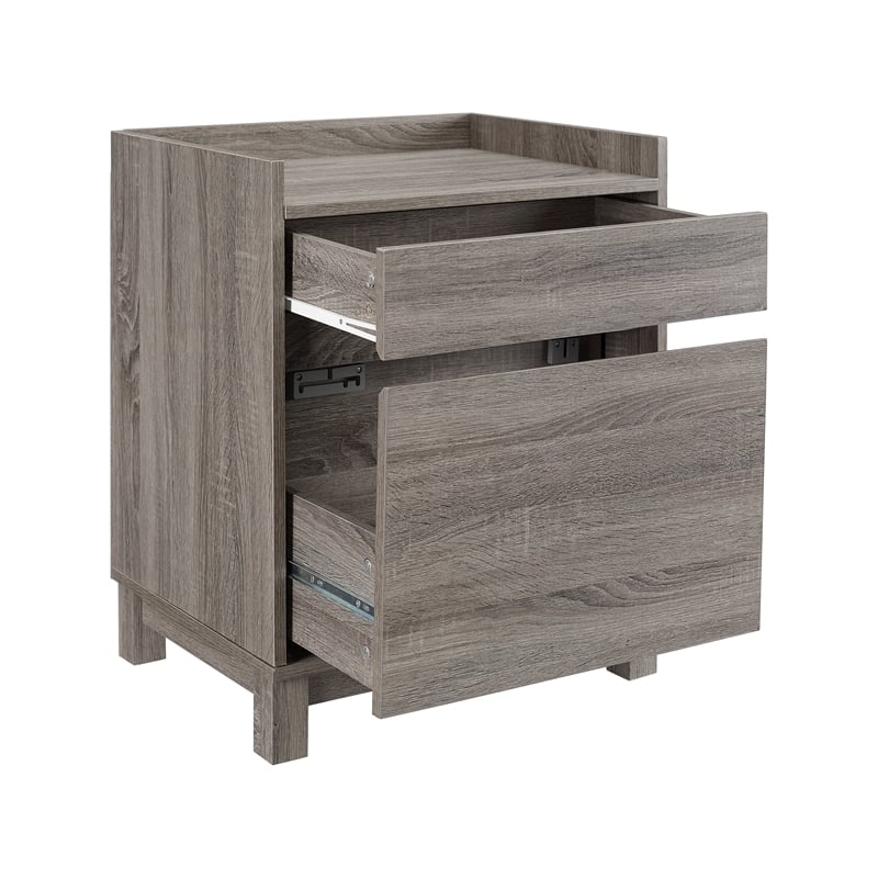 Scranton & Co Compact 2 Drawer Filing Cabinet in Greywash Finish