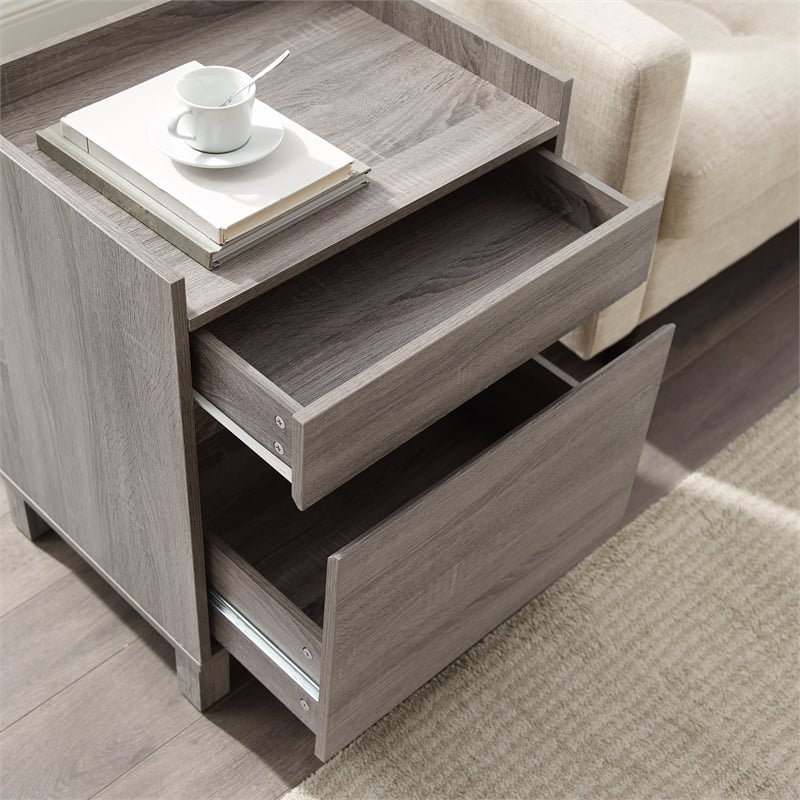 Scranton & Co Compact 2 Drawer Filing Cabinet in Greywash Finish