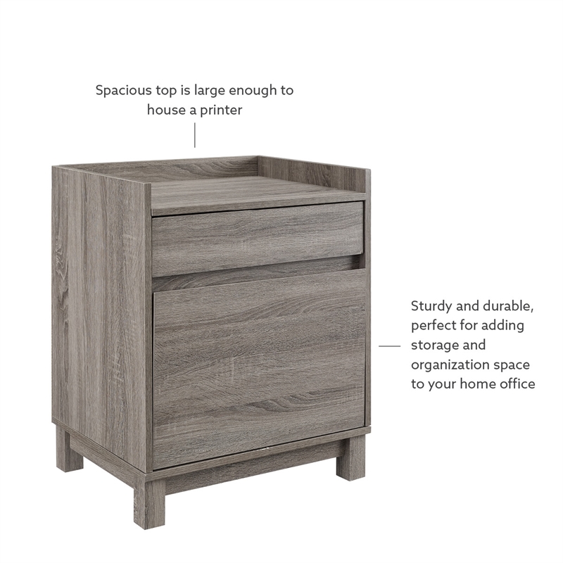 Scranton & Co Compact 2 Drawer Filing Cabinet in Greywash Finish