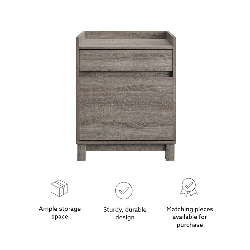 Scranton & Co Compact 2 Drawer Filing Cabinet in Greywash Finish