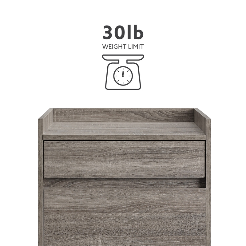 Scranton & Co Compact 2 Drawer Filing Cabinet in Greywash Finish