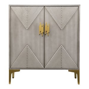 Scranton & Co Graywashed Gold Storage Cabinet with Adjustable Shelves
