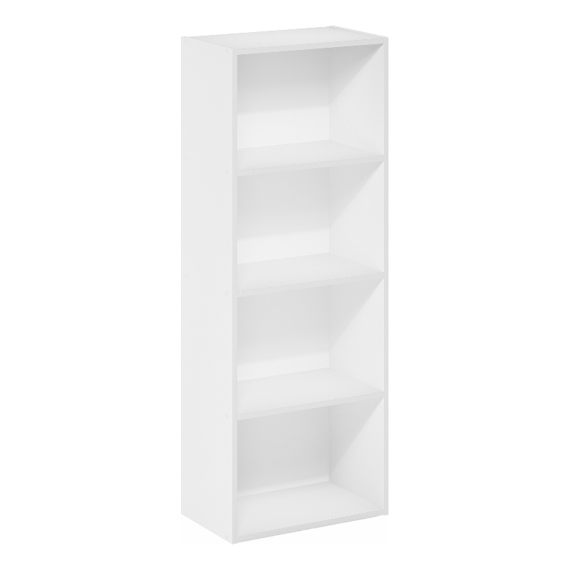 Scranton & Co 4-Tier Open Shelf Bookcase in White Engineered Wood