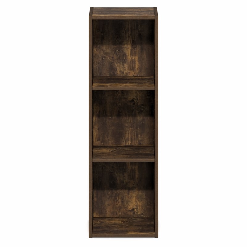 Scranton & Co 3-Tier Narrow Bookshelf in Amber Pine Engineered Wood 10-In Width