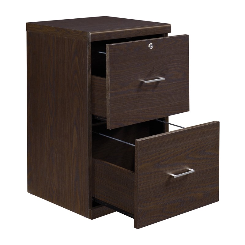 Scranton & Co Alpine 2-Drawer Wood Vertical File Cabinet with Loc in Espresso