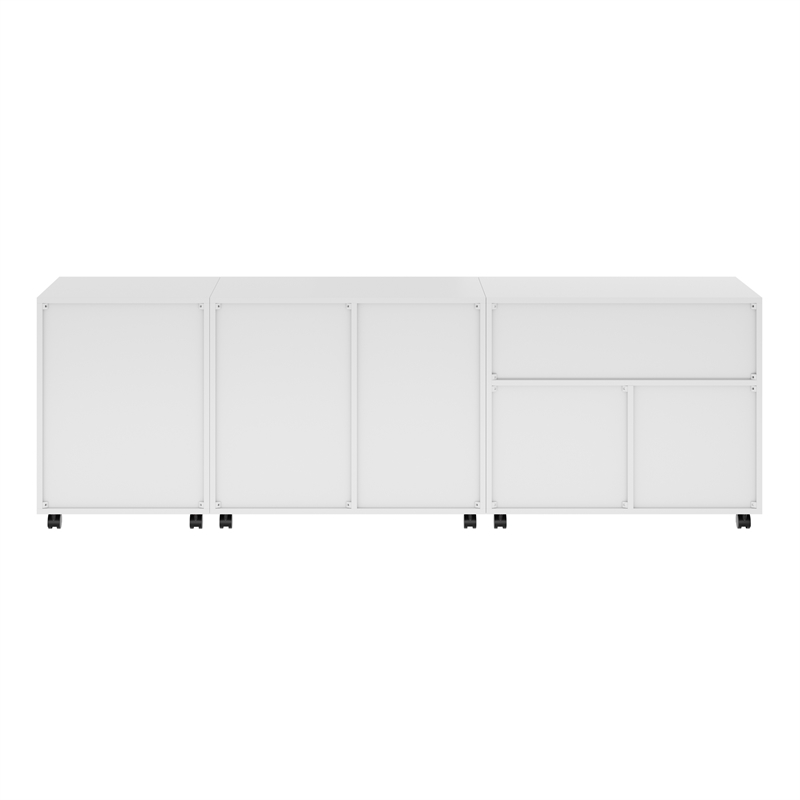 Scranton & Co 3-Piece Engineered Wood Storage Cabinet Set in White