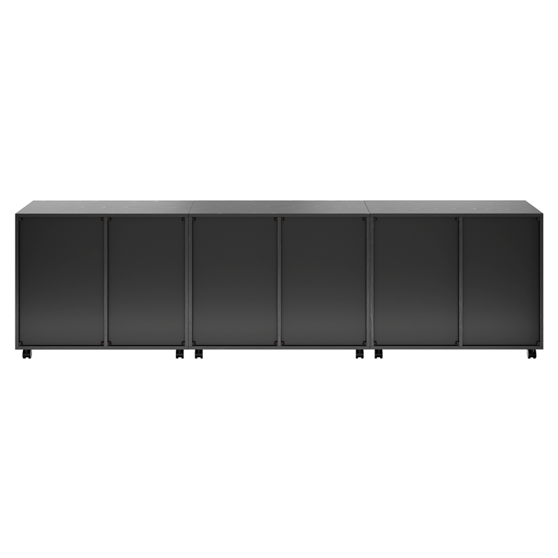 Scranton & Co 3-Piece Engineered Wood Cabinet Set with File Drawer in Black