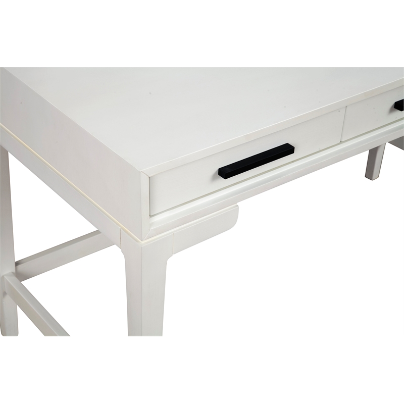 Scranton & Co Large Wood Desk with Felt-Lined Drawers in White