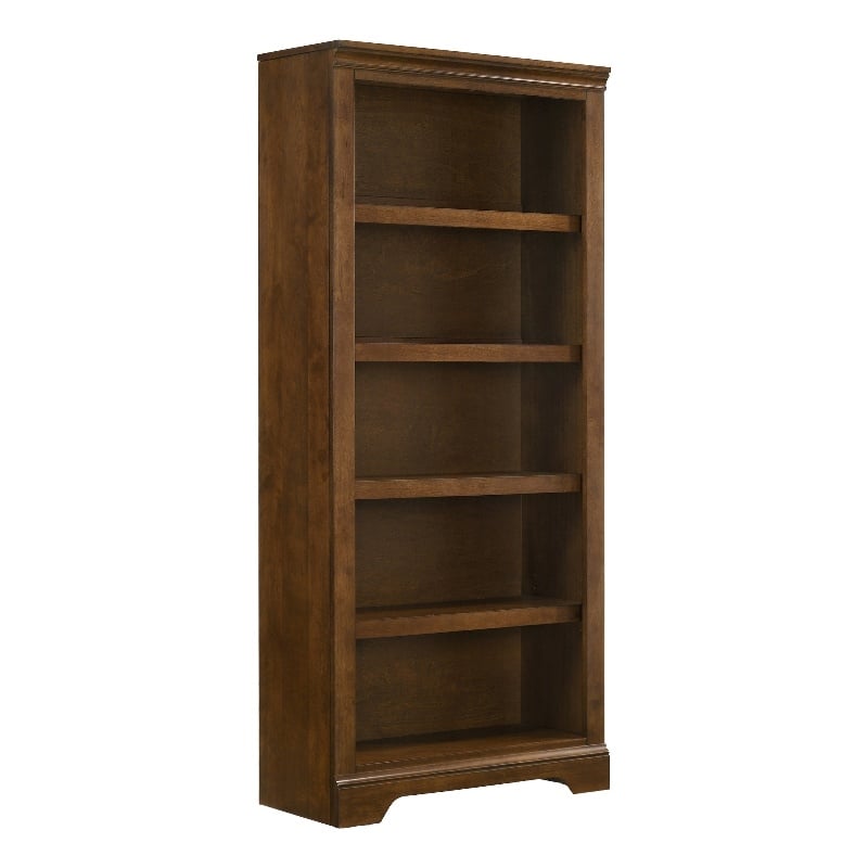 Scranton & Co Contemporary Home Office Wood Bunching Bookcase in Brown