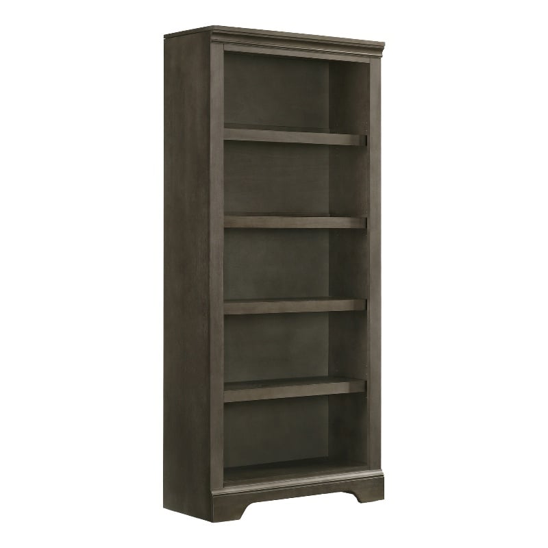 Scranton & Co Home Office Solid Wood Bunching Bookcase in Gray