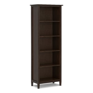 Scranton & Co Solid Wood 72 x 26&quot 5-Shelf Bookcase in Tobacco Brown