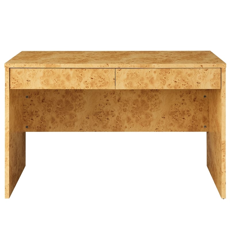 Scranton & Co 2-Drawer Burl Wood Desk with Full-Glide Drawers