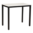 Scranton & Co Natural White Marble Mini Desk with Powder-Coated Frame