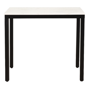 Scranton & Co Natural White Marble Mini Desk with Powder-Coated Frame