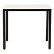 Scranton & Co Natural White Marble Mini Desk with Powder-Coated Frame