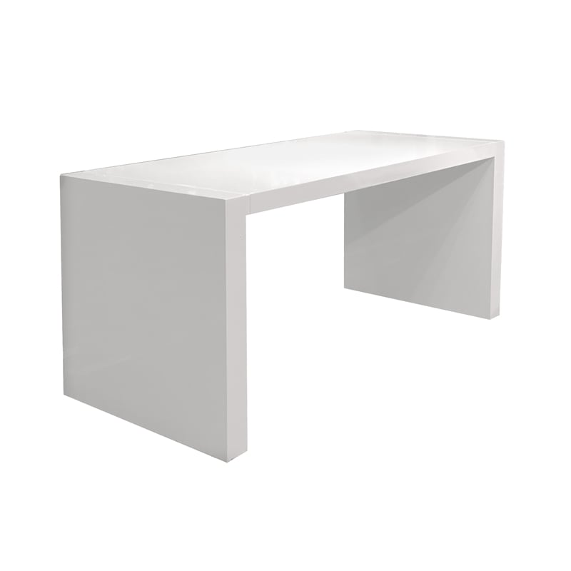 Scranton & Co White Lacquer Computer Desk with Minimalist Design