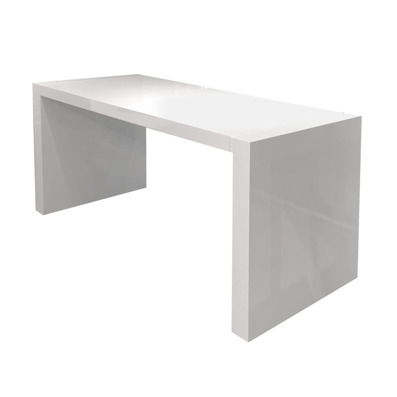 Scranton & Co White Lacquer Computer Desk with Minimalist Design