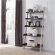 Scranton & Co Rubberwood White Leaning Bookcase with 5 Graduated Shelves