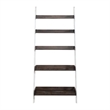 Scranton & Co Rubberwood White Leaning Bookcase with 5 Graduated Shelves