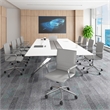 Scranton & Co Ribbed Back Adjustable Office Chair with Chrome Arms in Gray