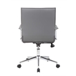 Scranton & Co Ribbed Back Adjustable Office Chair with Chrome Arms in Gray
