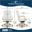 Scranton & Co Executive Mid-Back Office Chair in Bonded Leather White and Gold