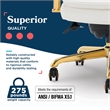 Scranton & Co Executive Mid-Back Office Chair in Bonded Leather White and Gold