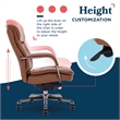 Scranton & Co Executive Mid-Back Office Chair Bonded Leather in Cognac
