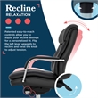 Scranton & Co Executive Mid-Back Office Chair Bonded Leather Black and Chrome