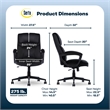 Scranton & Co Executive Office Chair Padded Armrests in Black Velvet