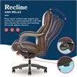 Scranton & Co Big and Tall Executive Office Chair in Weathered Brown Leather