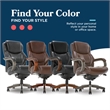 Scranton & Co Big and Tall Executive Office Chair in Weathered Brown Leather