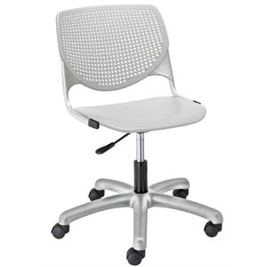 Scranton & Co 20&quot Polypropylene Plastic Computer Chair in Light Gray