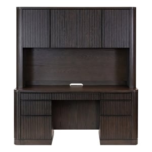 Scranton & Co Executive Credenza and Hutch Desk 68&quot W x 21&quot D in Dark Chocolate