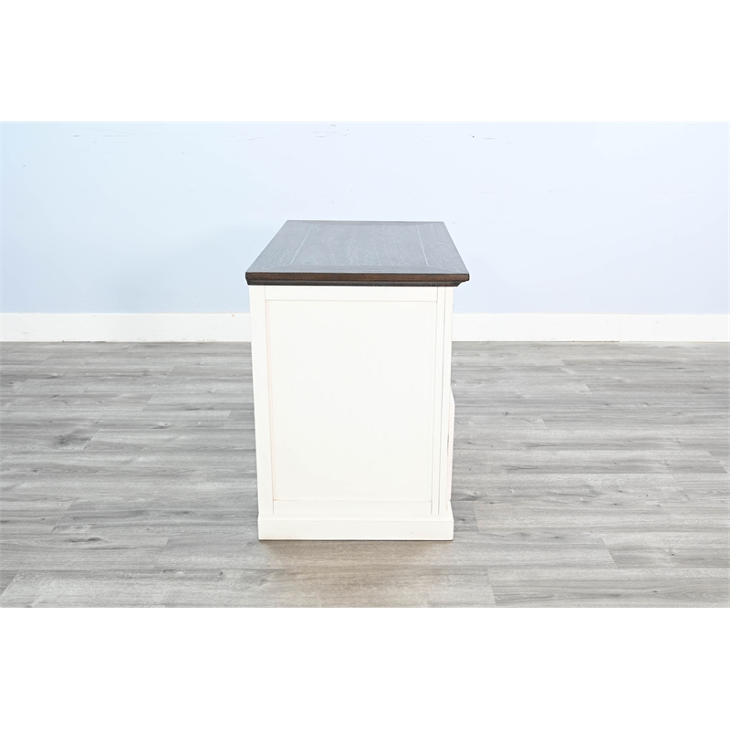 Scranton & Co 2-Drawer Two-Tone Wood File Cabinet in White and Dark Wood