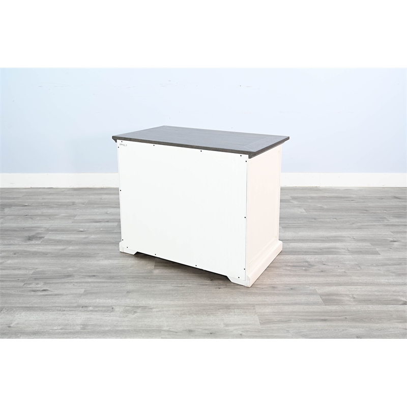 Scranton & Co 2-Drawer Two-Tone Wood File Cabinet in White and Dark Wood