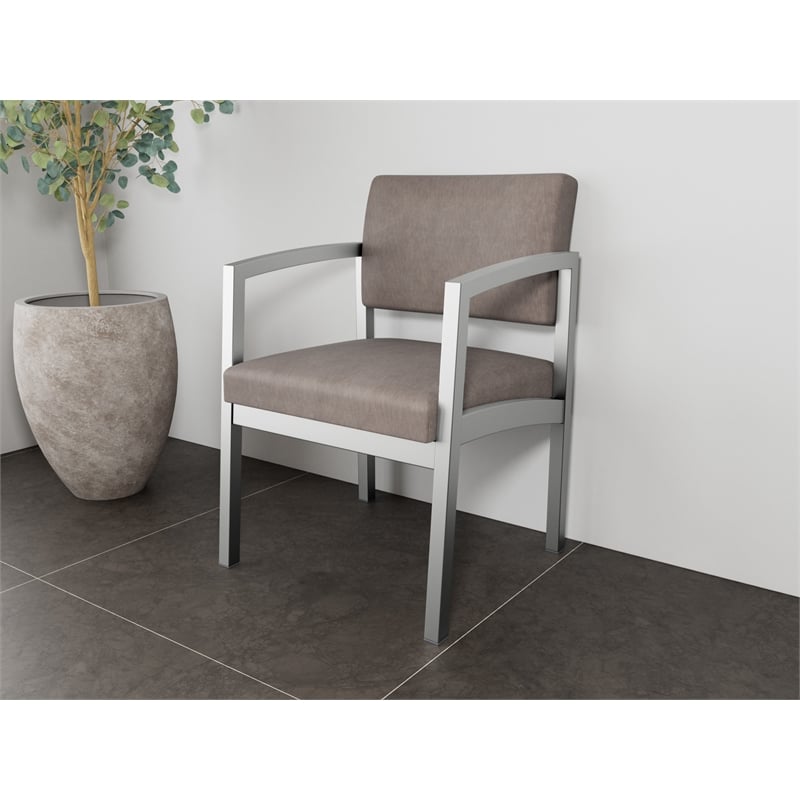 Scranton & Co Steel Guest Chair with Matrex Support in Silver and Gray