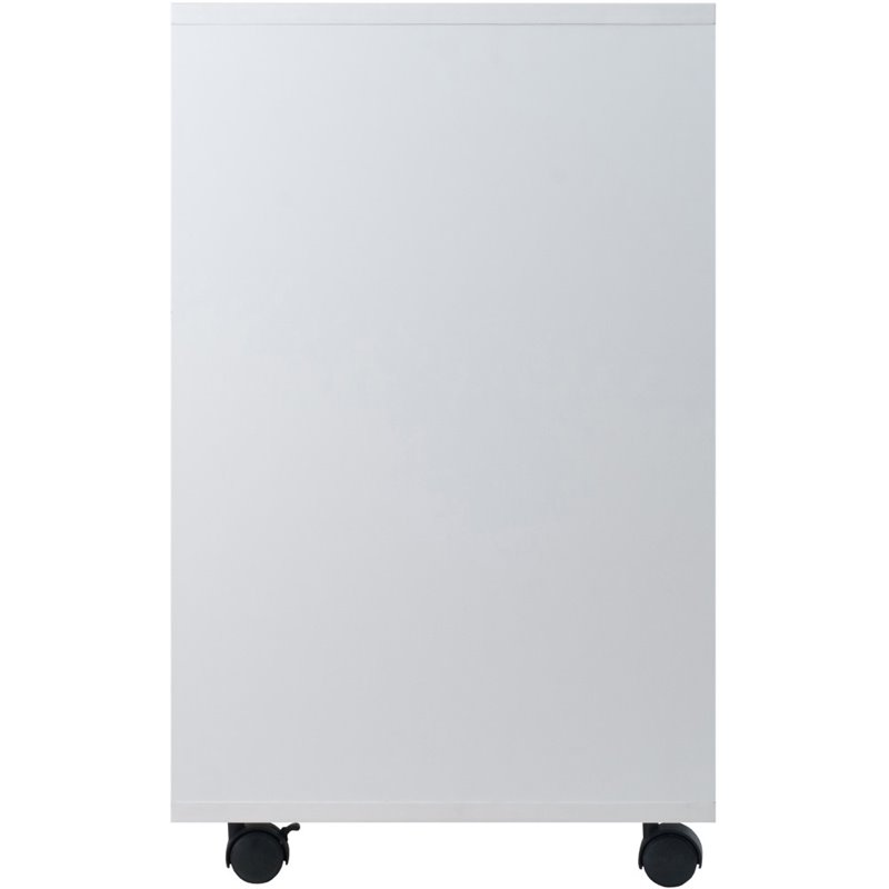 Scranton & Co Mobile 5-Drawer Storage Cabinet with Side Compartments in White