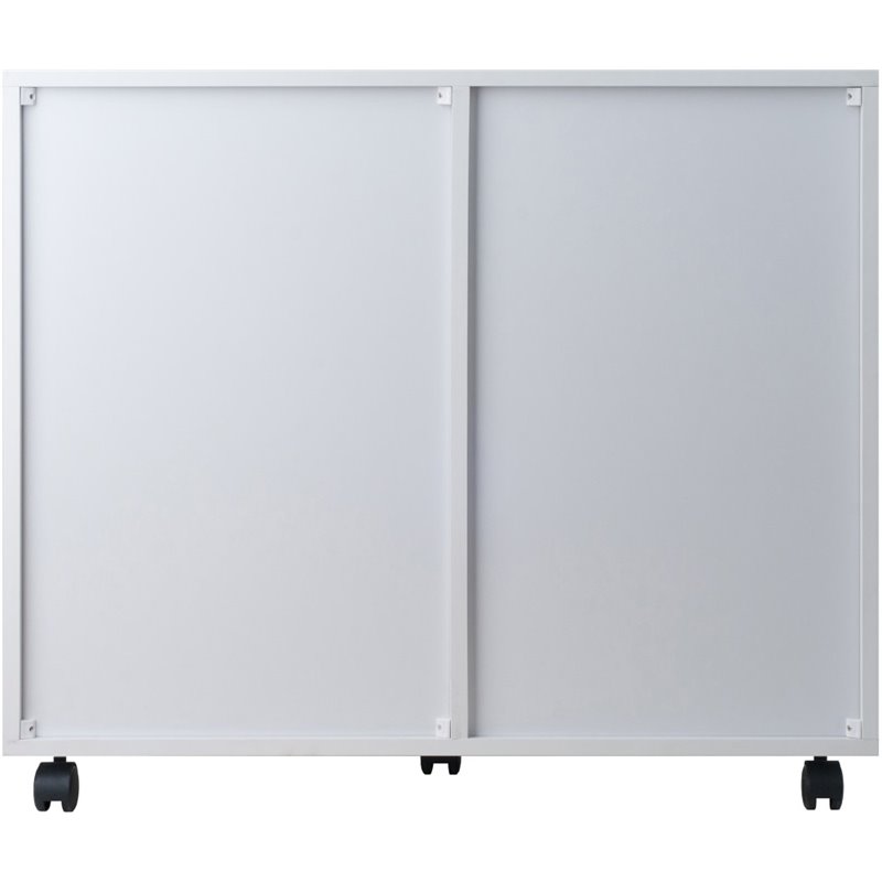 Scranton & Co Mobile 5-Drawer Storage Cabinet with Side Compartments in White