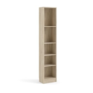 Scranton & Co 5-Shelf Narrow Bookcase in Oak with Adjustable Shelves
