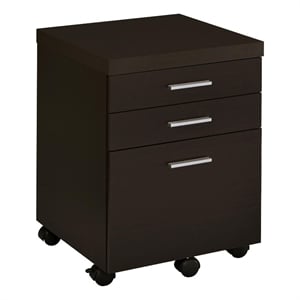 Scranton & Co Mobile 3-Drawer File Cabinet with Casters in Cappuccino