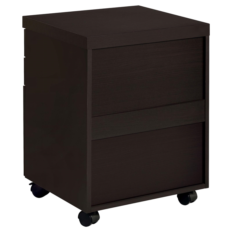 Scranton & Co Mobile 3-Drawer File Cabinet with Casters in Cappuccino