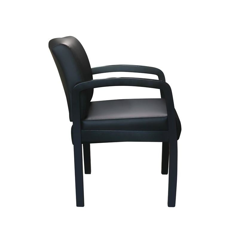 Scranton & Co Assembled Guest Chair in Black LeatherPlus Upholstery