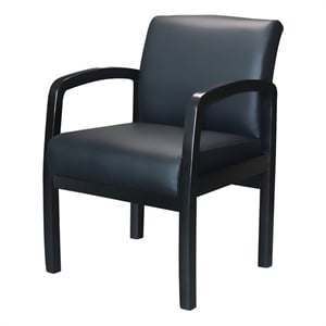 Scranton & Co Assembled Guest Chair in Black LeatherPlus Upholstery